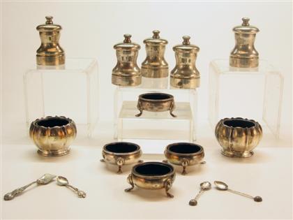 Appraisal: Fifteen piece sterling group including four Tiffany Co silver open