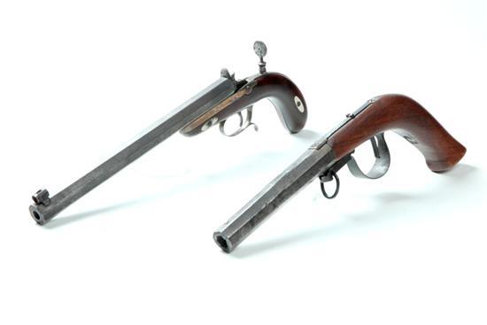 Appraisal: TWO PERCUSSION PISTOLS America or England th century Target pistol