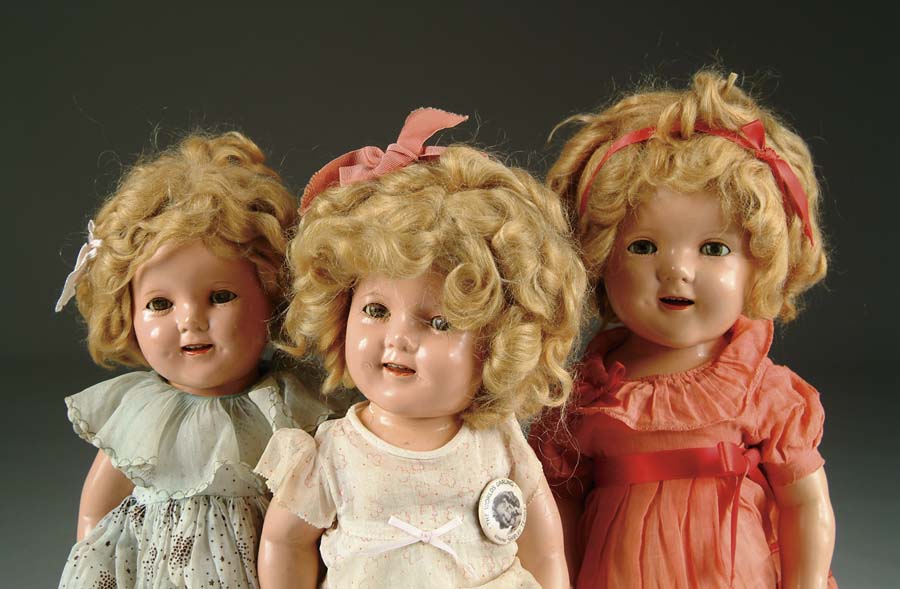 Appraisal: LOT OF THREE COMPOSITION SHIRLEY TEMPLE DOLLS One and two