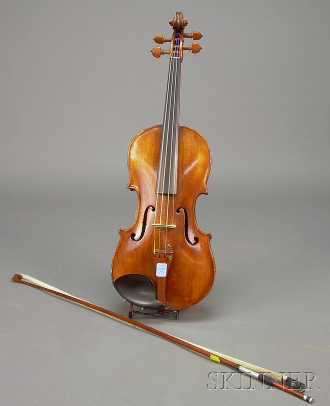 Appraisal: German Violin c labeled ANTONIUS STRADIVARIUS length of two-piece back