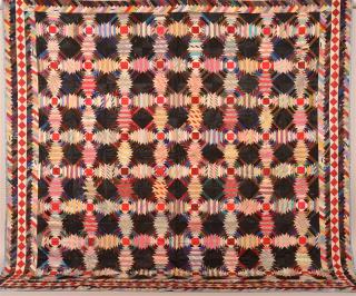 Appraisal: Antique Geometric Patchwork Quilt x