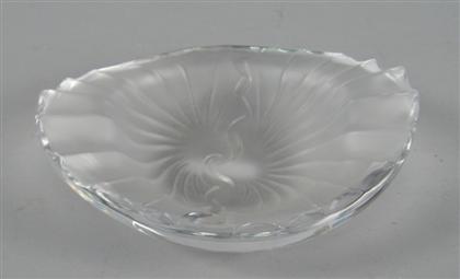 Appraisal: Lalique frosted glass ashtray early th century L in PROVENANCE