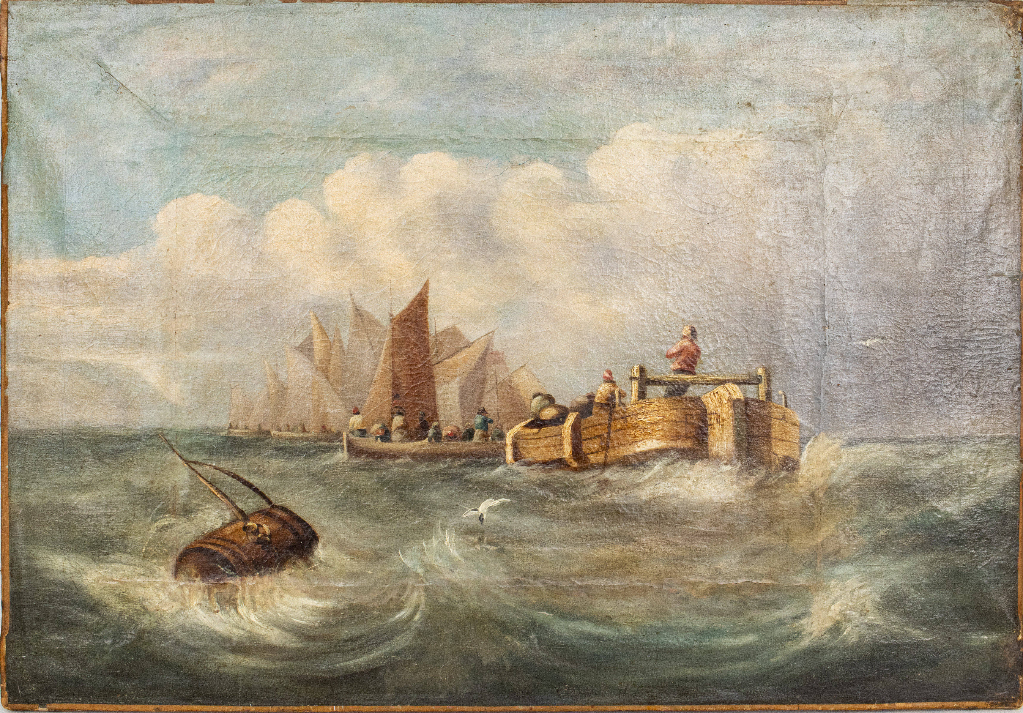 Appraisal: CONTINENTAL SCHOOL MARITIME OIL ON CANVAS Continental School maritime oil