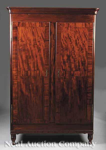 Appraisal: A Rare American Classical Mahogany Armoire early th c probably