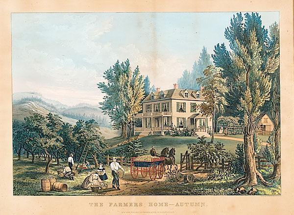 Appraisal: CURRIER IVES THE FARMERS HOME - AUTUMN Conningham Hand-colored large