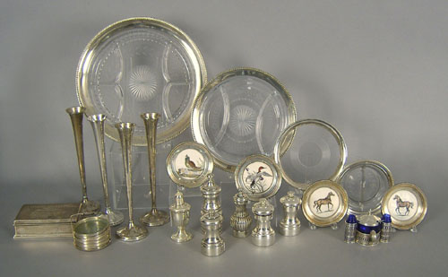 Appraisal: Group of sterling plate and weighted tablewares