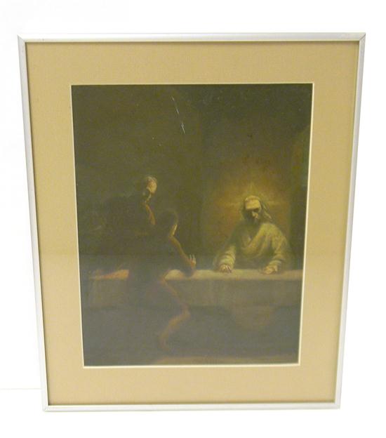 Appraisal: William Ashby McCloy Connecticut - Christ at Emmaus oil on