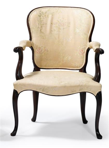 Appraisal: George III 'French Hepplewhite' mahogany open armchair late th century