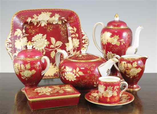 Appraisal: A Wedgwood Ruby Tonquin pattern seventy two piece tea coffee