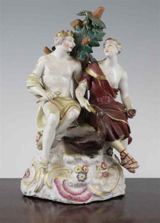 Appraisal: A Vienna porcelain group of Jupiter and Juno each seated