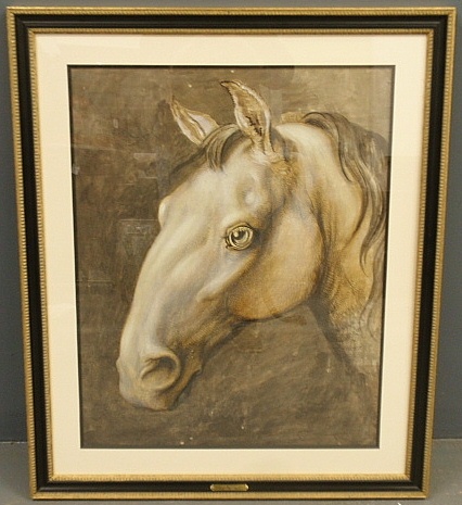 Appraisal: - Equine watercolor of a horse head site- x done