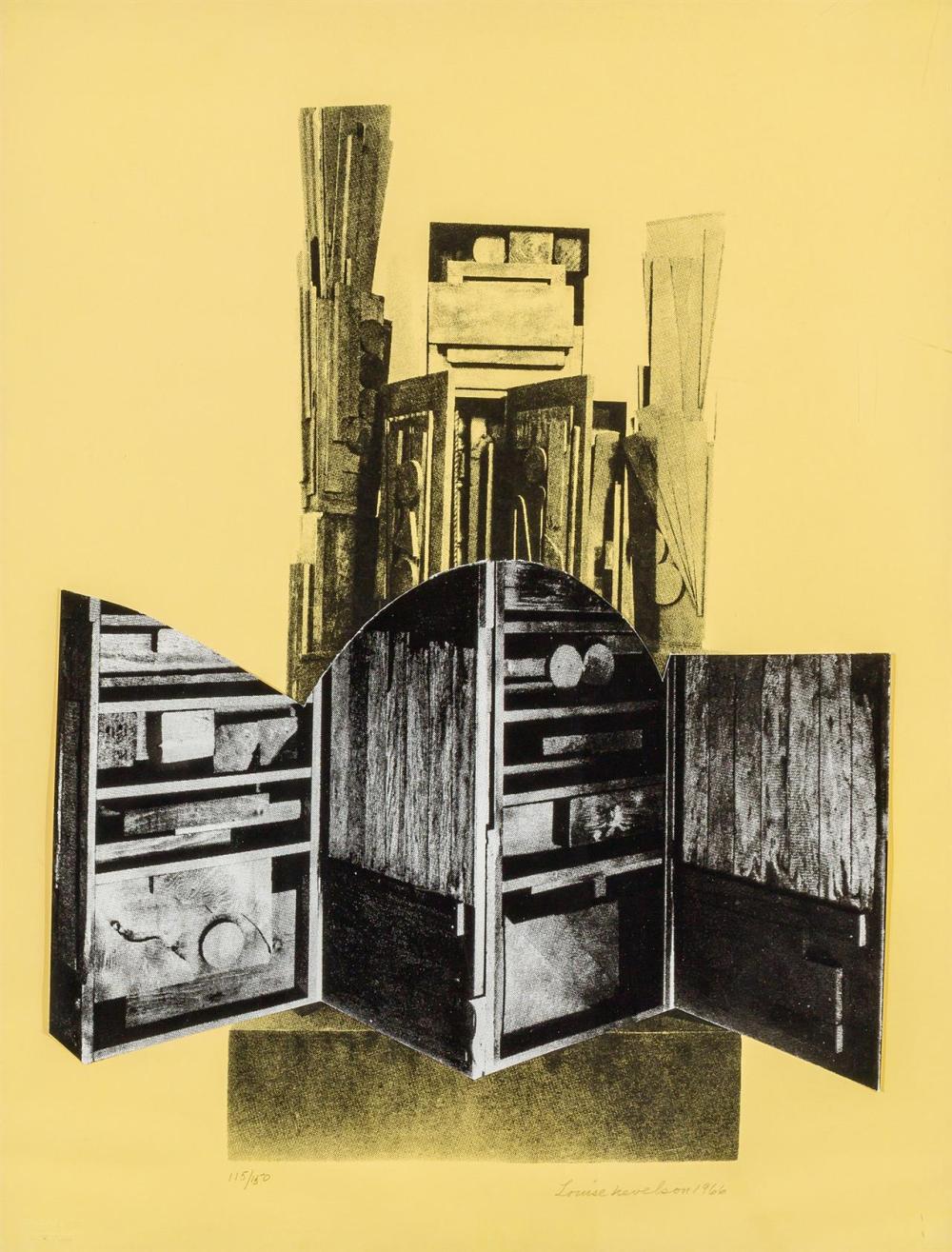 Appraisal: LOUISE NEVELSON American - Untitled from Facade Portfolio screenprint with