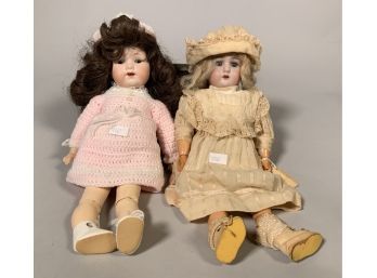 Appraisal: Two antique bisque head dolls including on Armand Marseille and