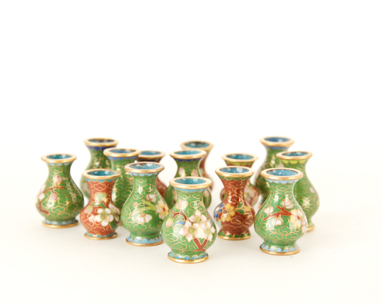 Appraisal: Lot of Miniature Cloisonne Vases H