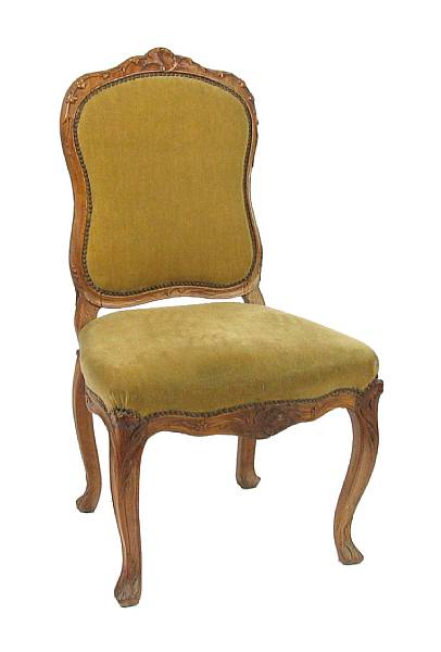 Appraisal: A Louis XV beechwood side chair height in width in