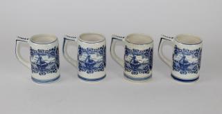 Appraisal: Lot of Delft hand painted steins Lot of Delft hand