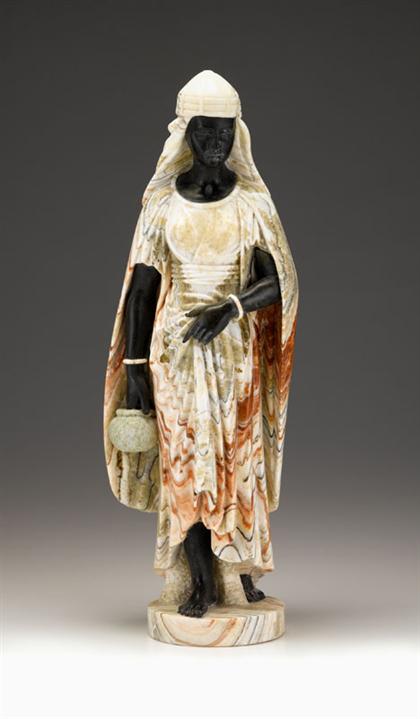 Appraisal: Variegated marble figure of a water carrier The standing figure