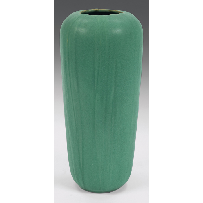 Appraisal: Rare Teco vase shape designed by Blanche Ostertag green matte