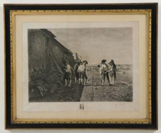 Appraisal: FRENCH STEEL ENGRAVING PENCIL SIGNED AND DATED FRENCH STEEL ENGRAVING