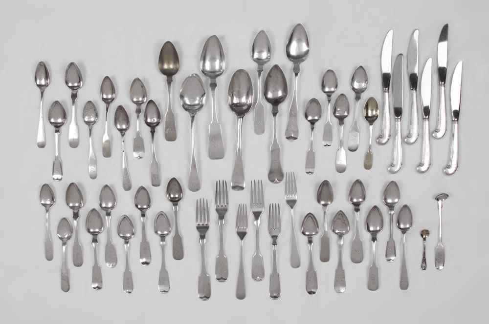 Appraisal: ESTATE COLLECTION OF COIN SILVER FLATWARE Approx assorted pieces including