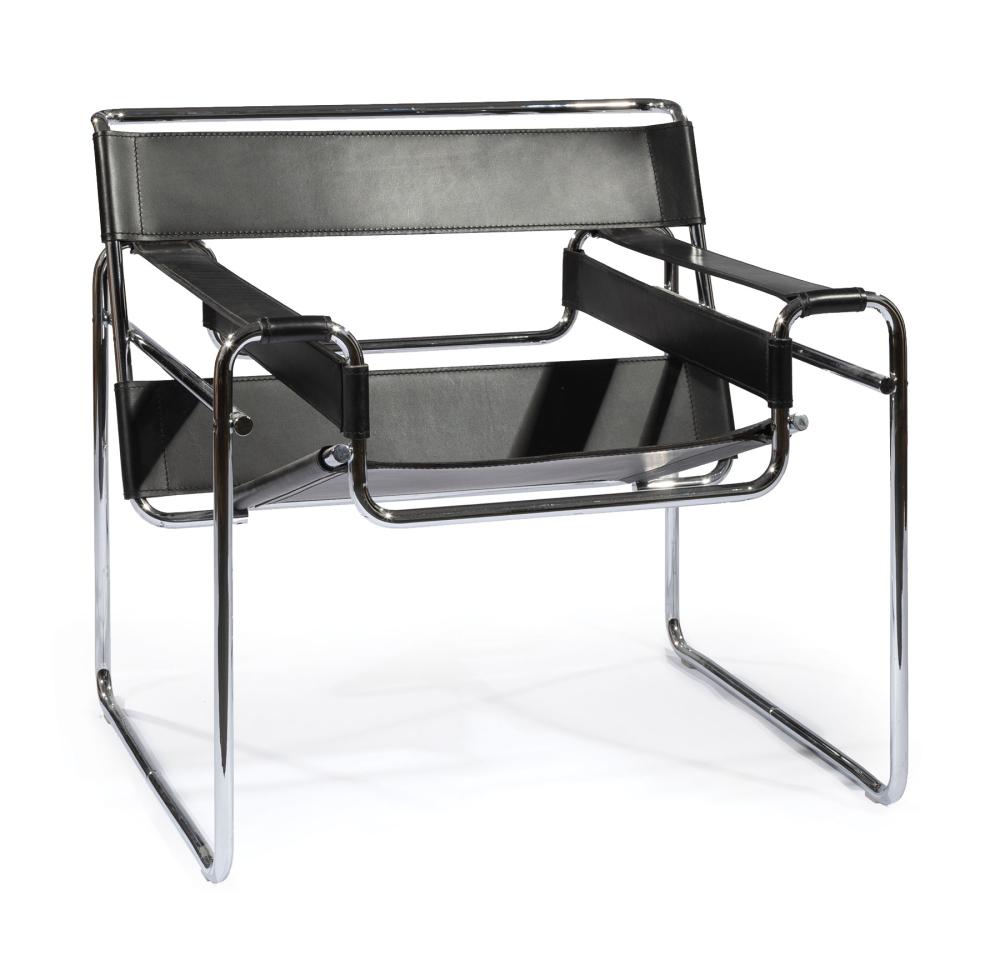 Appraisal: Marcel Breuer - for Knoll Wassily Lounge Chair leather and