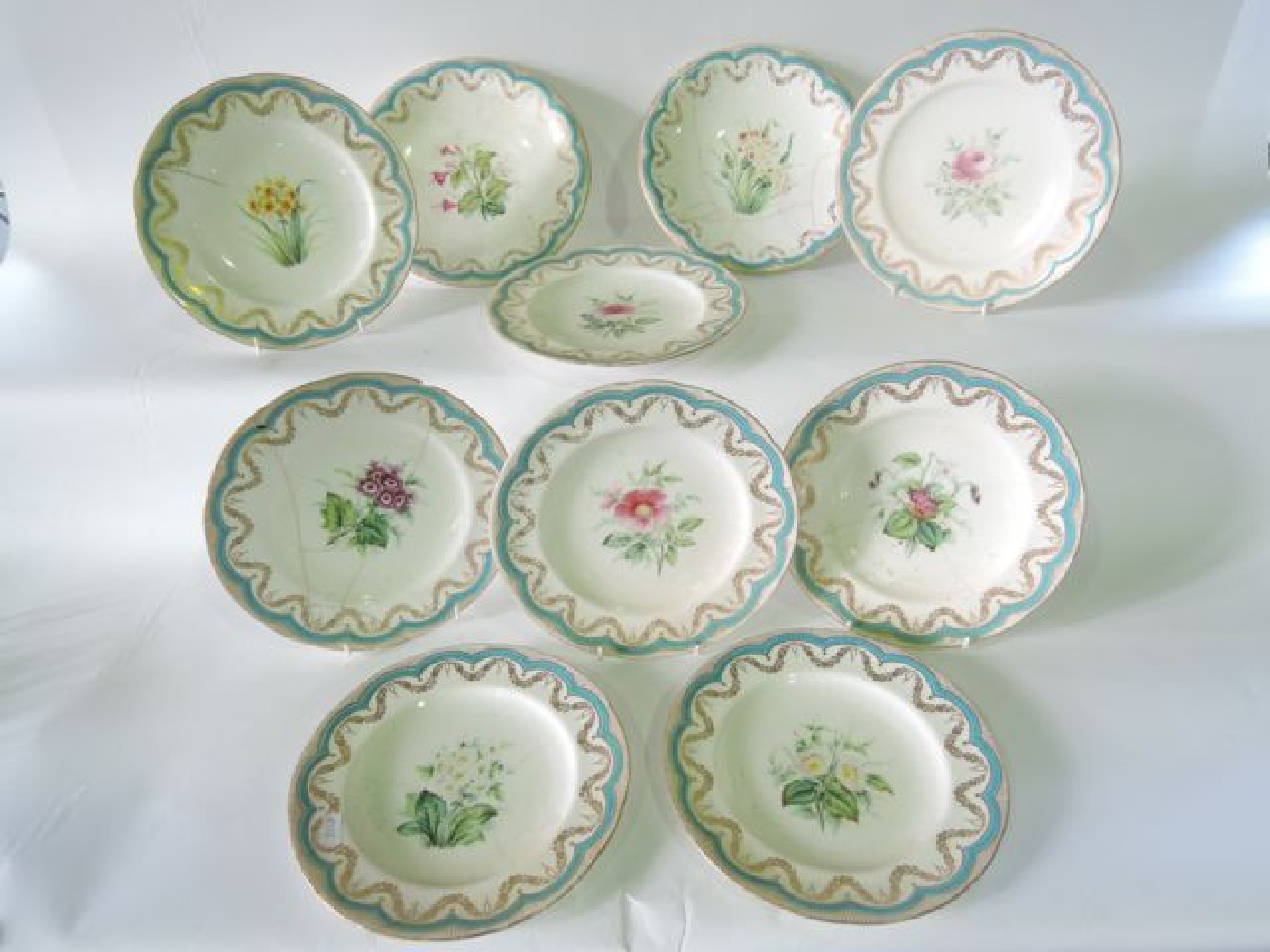 Appraisal: A collection of th century Minton dessert wares with painted