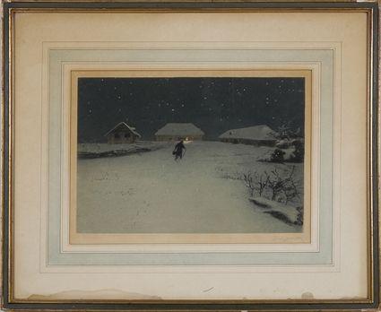 Appraisal: LUDWIG MICHALEK - HEADING HOME Etching and aquatint in colors