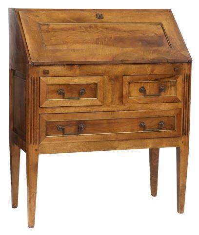 Appraisal: French Louis XVI style walnut slant-front desk th c front