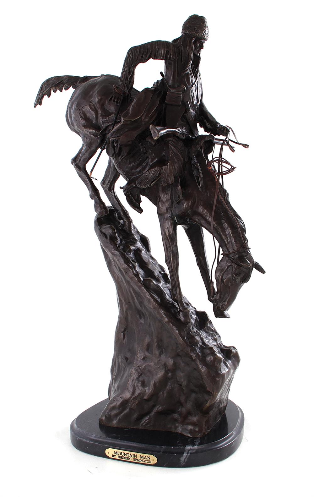 Appraisal: Frederic Remington after American - MOUNTAIN MAN bronze on marble