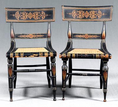 Appraisal: Two similar Baltimore fancy chairs each with tablet back and