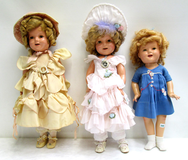 Appraisal: GROUP OF THREE COMPOSITION SHIRLEY TEMPLE DOLLS by Ideal All