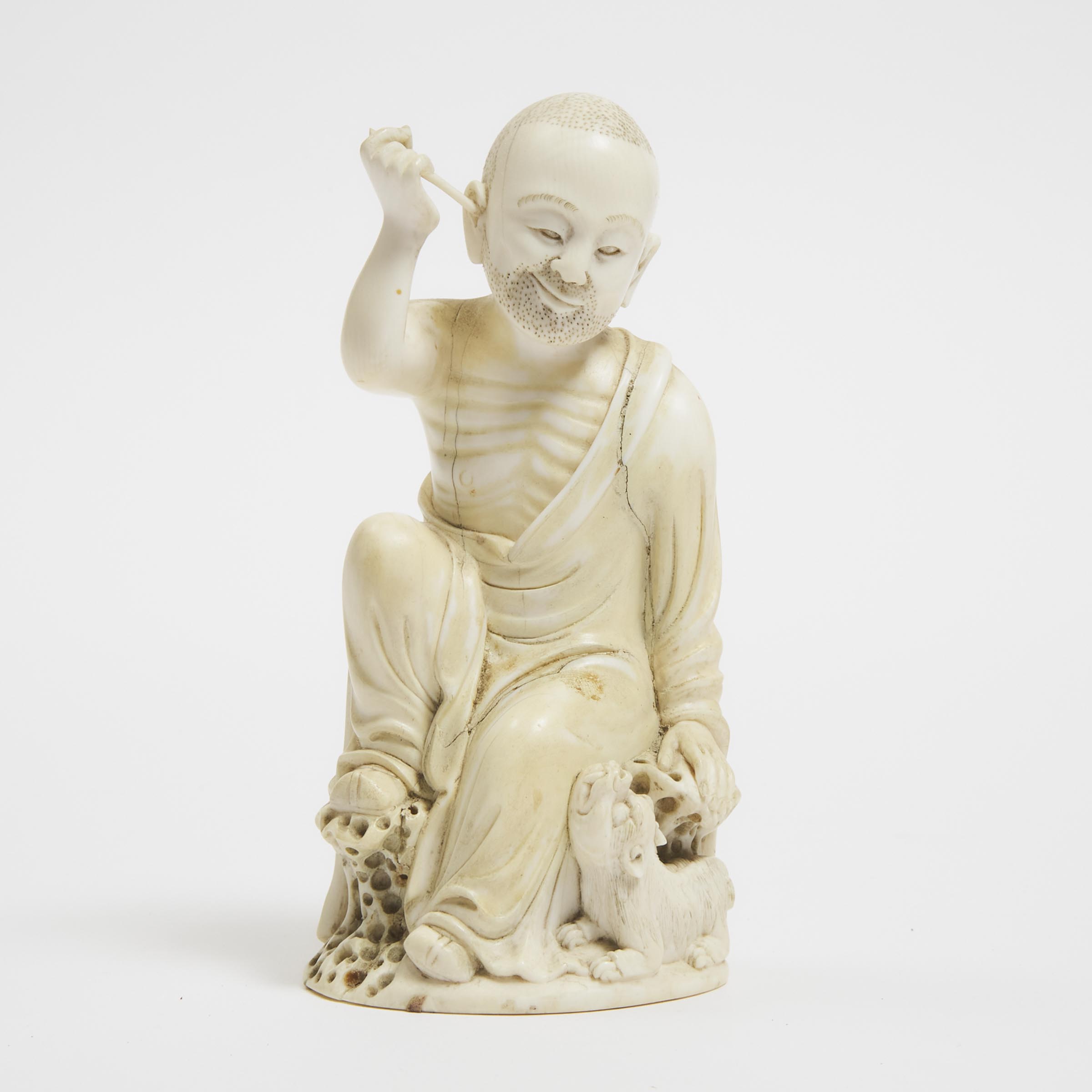 Appraisal: An Ivory Figure of a Luohan Qing Dynasty The Buddhist