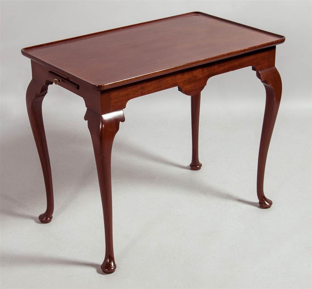 Appraisal: QUEEN ANNE STYLE MAHOGANY TEA TABLE dish top above a