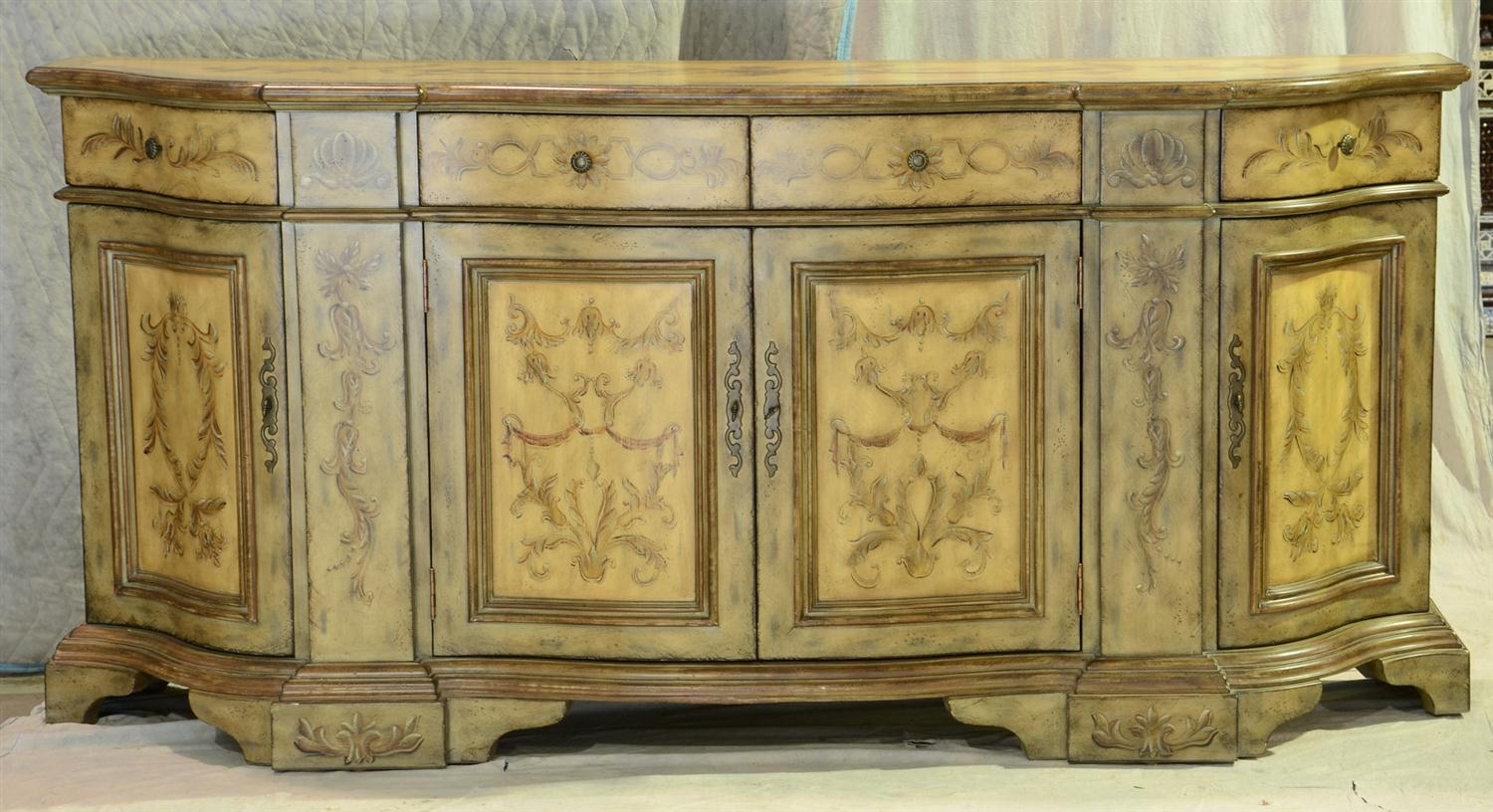 Appraisal: Hooker Furniture Seven Seas credenza with smoky grained painted finish