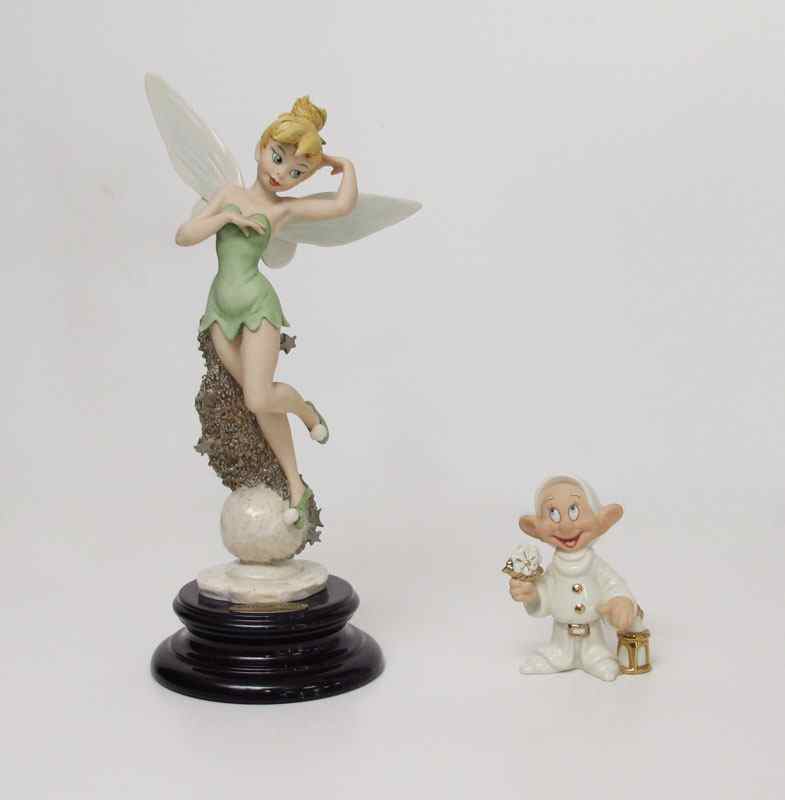 Appraisal: GIUSEPPE ARMANI WALT DISNEY TINKER BELL FIGURINE LENOX DOPEY FIGURINE