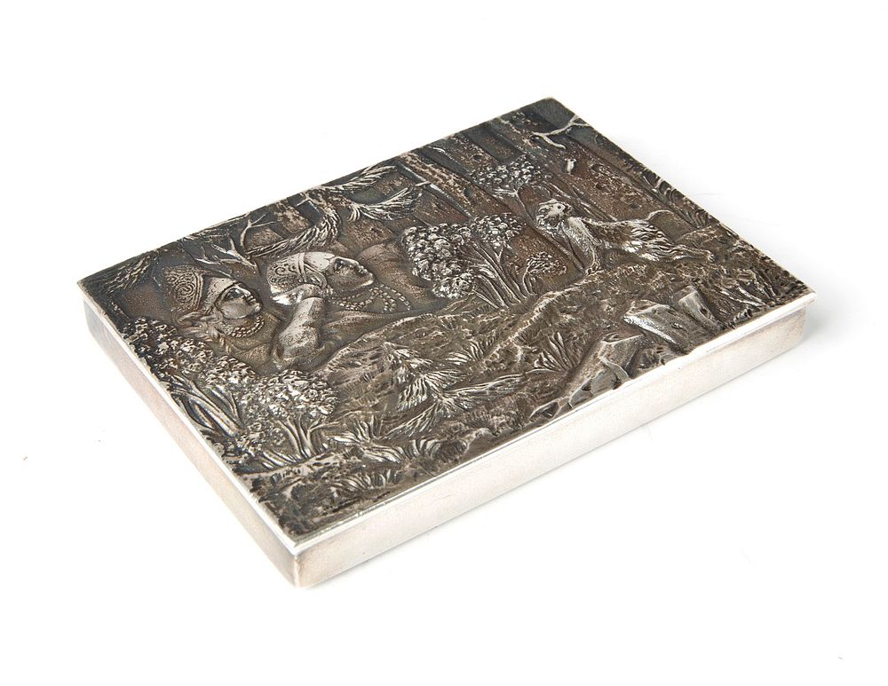 Appraisal: A RUSSIAN SILVER CIGARETTE CASE WITH SCENE FROM GOGOL MOSCOW