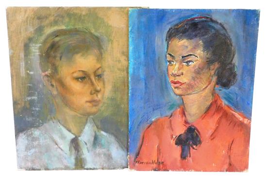 Appraisal: Marion Huse American - two works including Helen oil on