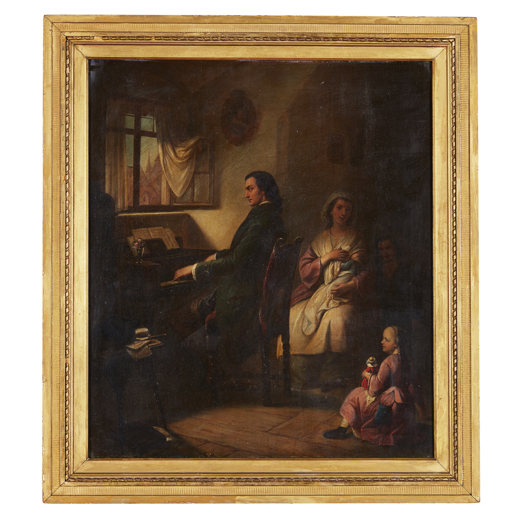 Appraisal: TH CENTURY BRITISH SCHOOL FAMILY AT HOME oil on canvas