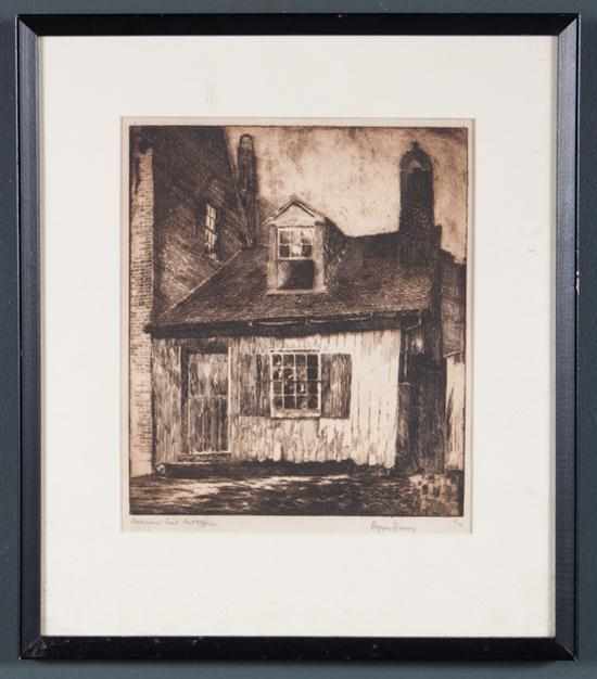 Appraisal: Hopper Emory American b ''Baltimore's First Post Office'' etching ed