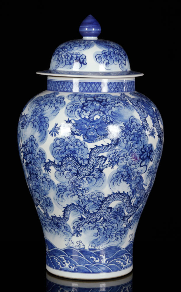 Appraisal: - Later th C Chinese Blue and White Jar Porcelain