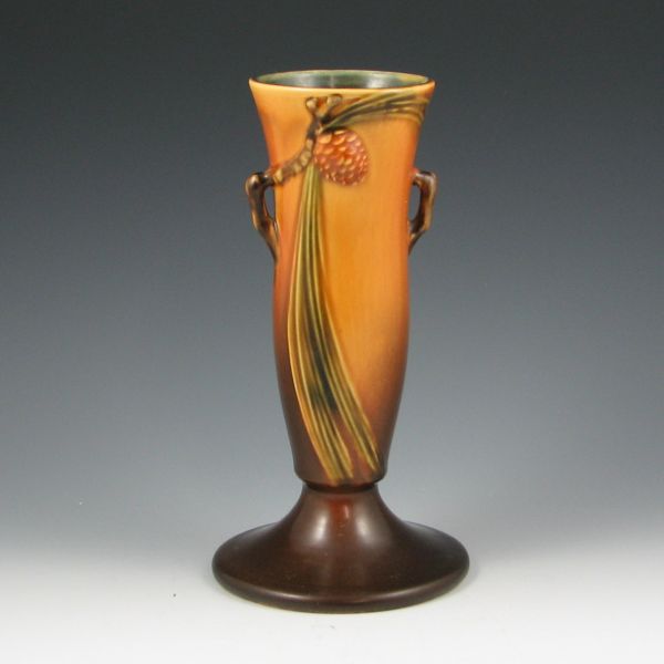 Appraisal: Roseville Pine Cone brown - vase Unmarked Mint tall by