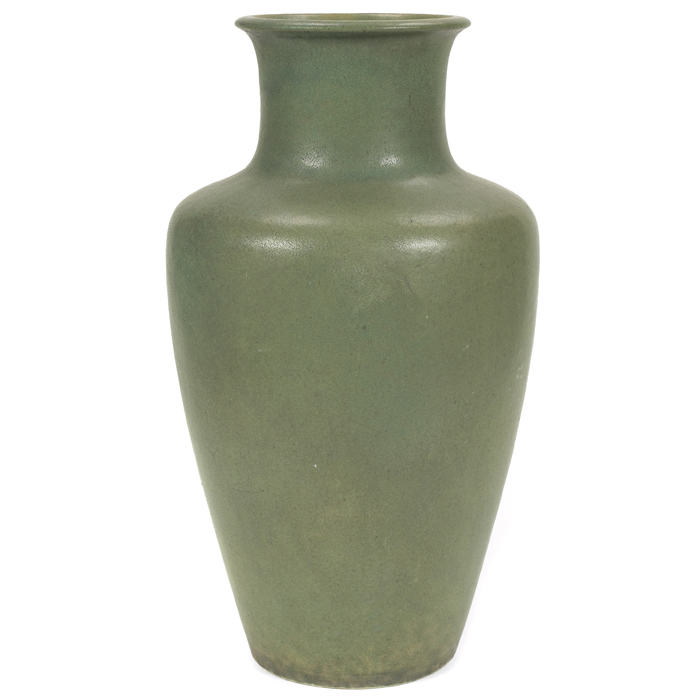 Appraisal: Teco vase shape large shouldered form covered in a green