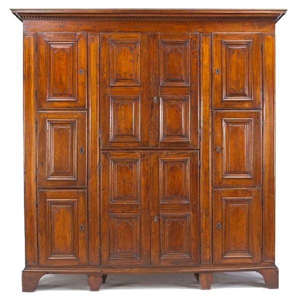 Appraisal: An Italian Baroque walnut libreria cabinet late th early th