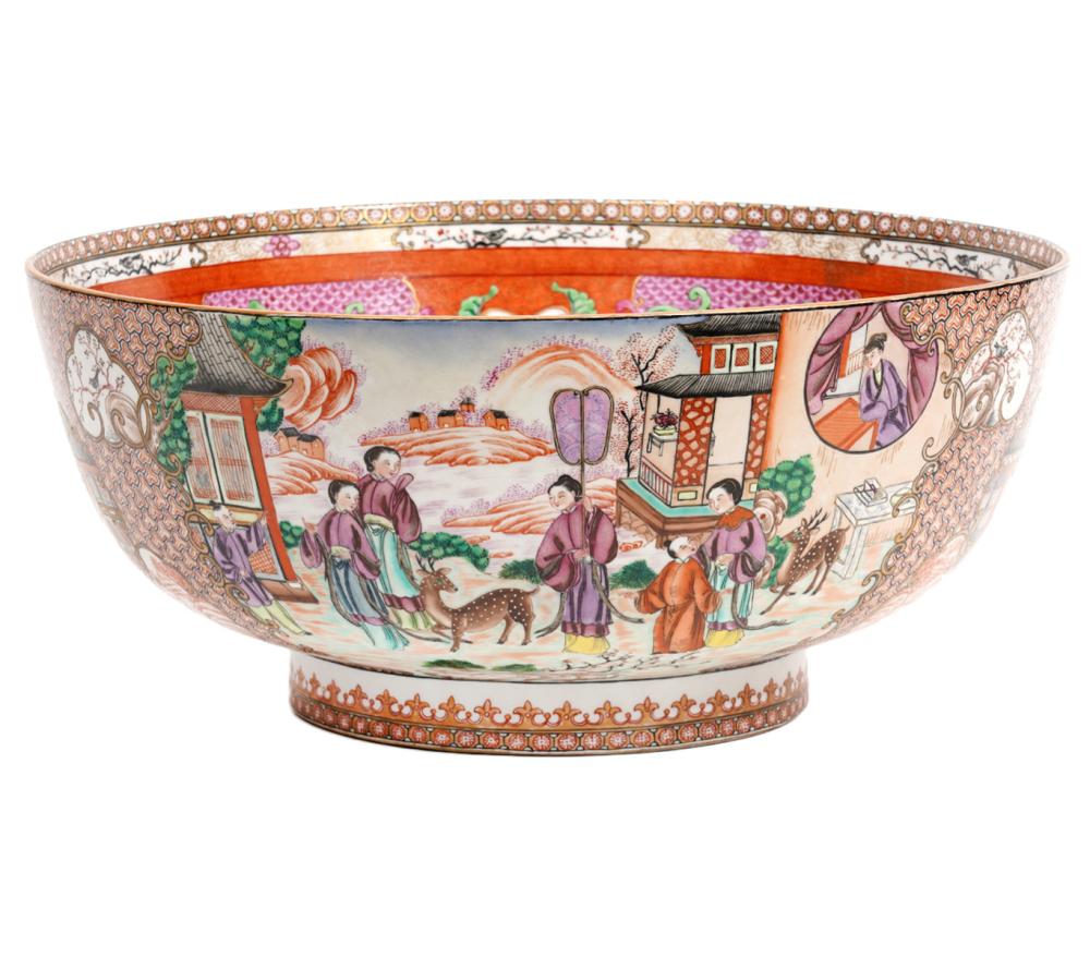 Appraisal: LARGE CHINESE EXPORT PORCELAIN PUNCH BOWLLarge Chinese Export porcelain punch