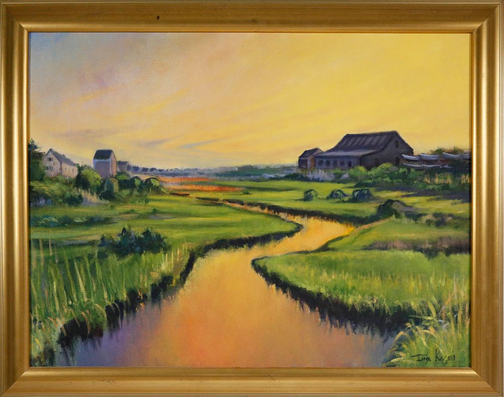 Appraisal: Illya Kagan Oil on Canvas Hither Creek Nantucket Illya Kagan