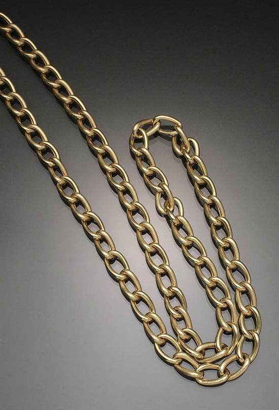 Appraisal: Opera Length -Karat Yellow-Gold Curb Link Necklace Weight dwt Length