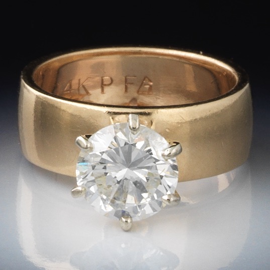 Appraisal: LADIES' CT ROUND BRILLIANT CUT DIAMOND IN GOLD SETTING K