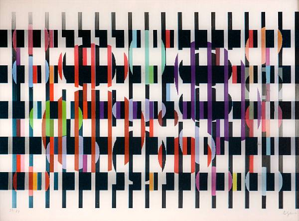 Appraisal: Yaacov Agam Israeli British born Untitled Composition Agamogram in colors