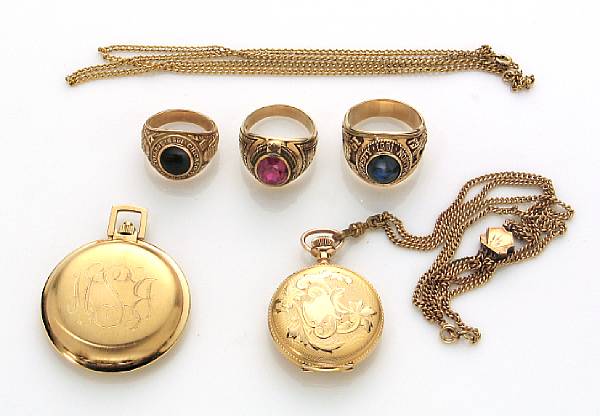 Appraisal: A collection of gem-set k and k gold and gold-filled