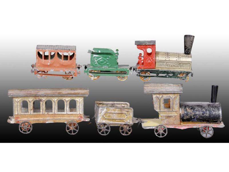 Appraisal: Lot of American French Tin Early Train Set Pu Description